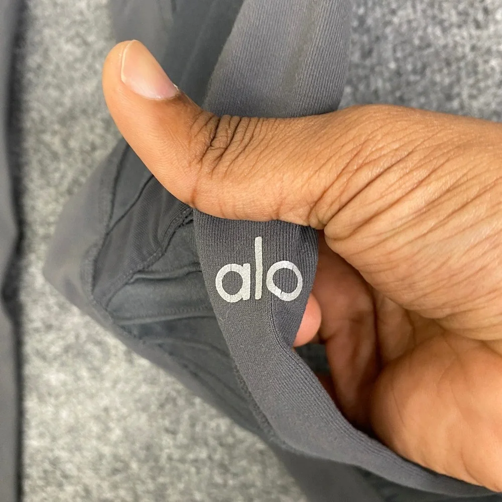 Alo Yoga Moto Leggings High Waist Mesh Anthracite Gray Womens Size S W5494R
